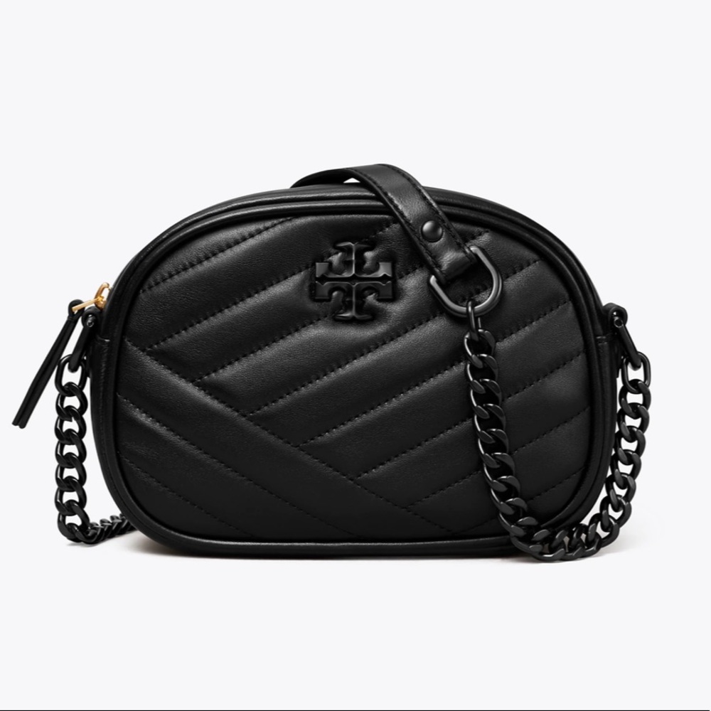 Tory Burch - Kira Chevron Powder-Coated Small Camera Bag